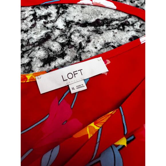 LOFT Lily bar back flutter shell top size XL floral print - Picture 8 of 10